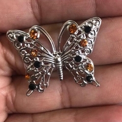 Borboleta de Metal Prata e Dourada Com e Sem Strass 3,5cm Para Tiaras e Laços na internet