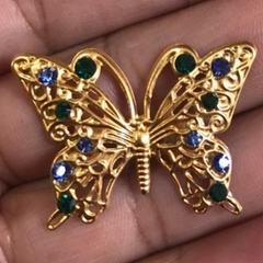 Imagem do Borboleta de Metal Prata e Dourada Com e Sem Strass 3,5cm Para Tiaras e Laços