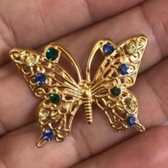 Borboleta de Metal Prata e Dourada Com e Sem Strass 3,5cm Para Tiaras e Laços - Donana Biju
