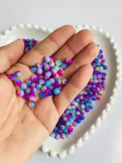 Bola e Pérola Tie Dye Passante Em Acrílico - Donana Biju