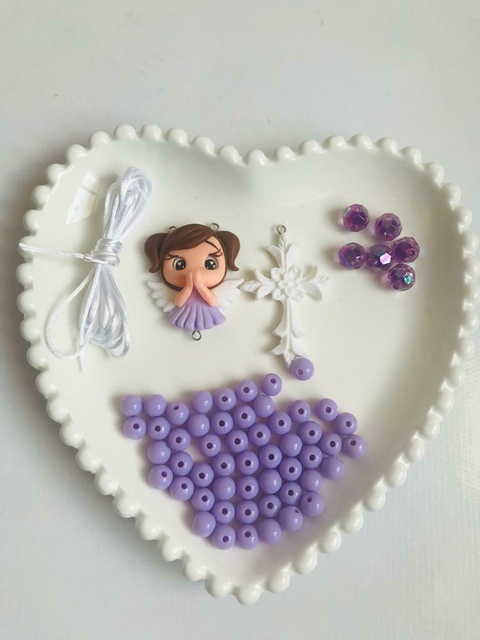 Kit de Terço infantil Biscuit 3,5 x 4cm (Anjinho Grande)