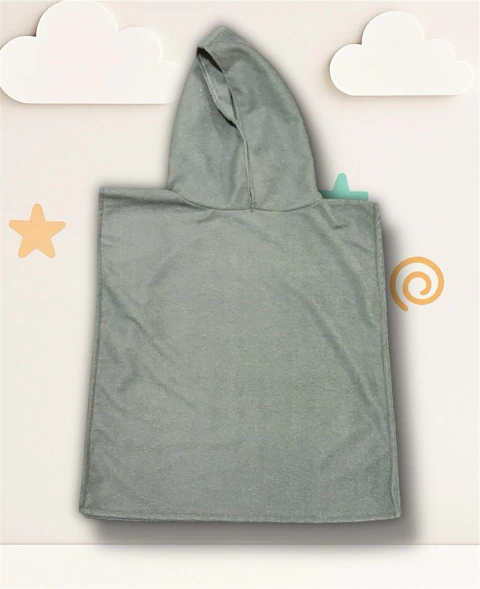 Poncho Toalla Microfibra Gris - comprar online