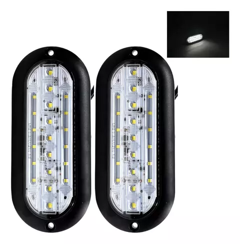 HGLT-004W - PAR PLAFÓN 21 LED OVALADO ALTA BAJA ESTROBO PLANO SLIM 12-24V BLANCO - comprar en línea