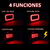 LPL-121 - PAR PLAFON RECTANGULAR CROMADO 18 LED + ARO GEL BAJA / ALTA / ESTROBO - 12-24V - ROJO - HGMX