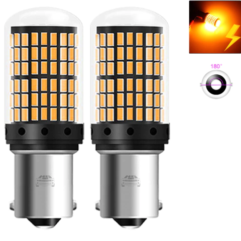 LMN-035A - PAR FOCO 144 LED 1141 AMBAR CON ESTROBO 12/24V