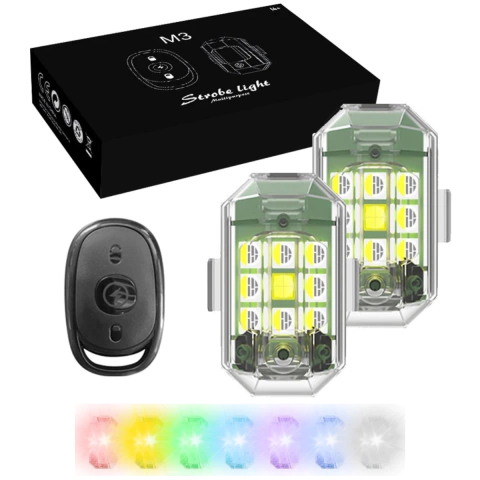 LMN-039 - PAR ESTROBOS LED VARIOS COLORES CON CONTROL REMOTO - comprar en línea