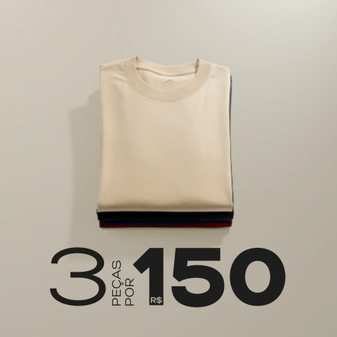 Kit 3 Camisetas Oversized - Preto, Bege e Vermelho | OneBlast - comprar online