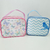 Bolsa Jardim Encantado personalizada, com estampas de borboletas coloridas e um design azul com um pássaro, ideal para crianças.