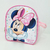 Mochila personalizada da Minnie Mouse com estampa colorida e detalhes em rosa.