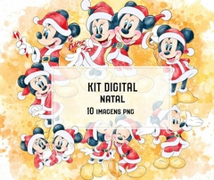 KIT DIGITAL NATAL MICKEY E MINNIE AQUARELADO #2010#