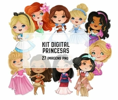 KIT DIGITAL PRINCESAS AQUARELA