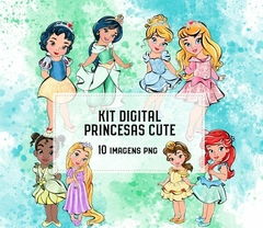 KIT DIGITAL PRINCESAS AQUARELADO #2030# - comprar online