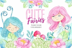KIT DIGITAL FADINHAS AQUARELA