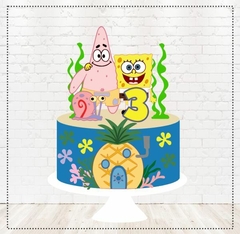ARQUIVO DE CORTE TOPO DE BOLO BOB ESPONJA EM CAMADAS