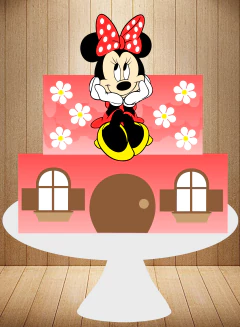 ARQUIVO DE CORTE TOPO DE BOLO MINNIE EM CAMADAS