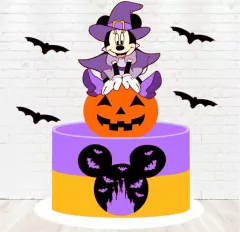 topo de bolo halloween em camadas