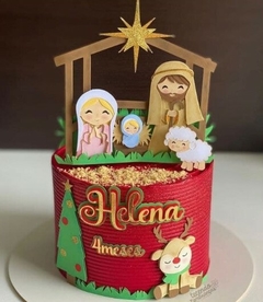 arquivo de corte topo de bolo natal presépio