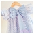 Vestido Sofia em Tule Branco / Azul Bebê na internet