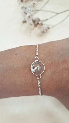 PUL039 PULSERA MEDALLA VIRGEN NIÑA PLATA 925
