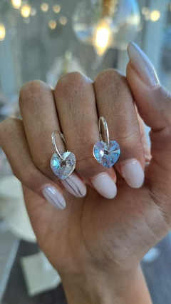ARG247 AROS ARGOLLAS 10MM DIJE SW CORAZON CRISTAL
