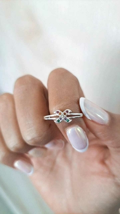AN087 ANILLO X MICROPAVÉ MULTICOLOR PLATA ITALIANA