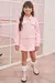 Conjunto Infantil de Jaqueta Boxy e Short Saia em Malha Twill Brilho Infanti - 79807 - Bege na internet