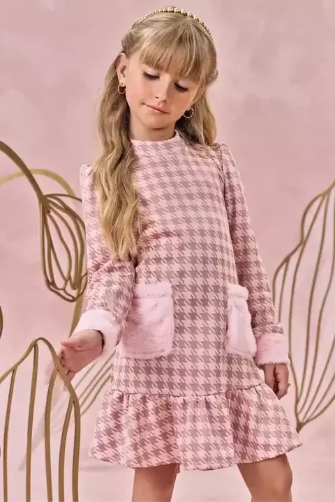 Vestido Infantil em Malha Pied Poule Infanti - 80913