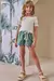 Conjunto Infantil Blusa Cropped em Tecido Texturizado e Shorts em Linho e Shorts Infantil - 88108