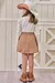 Conjunto Infantil de Blusa em Cotton e Saia em Sarja com Elastano Kukiê - 80413 - CARAMELLO KIDS