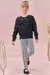 Conjunto Infantil de Blusão em Moletom com Pelúcia e Calça Legging em Jacquard Coração Infanti - 80903 - CARAMELLO KIDS
