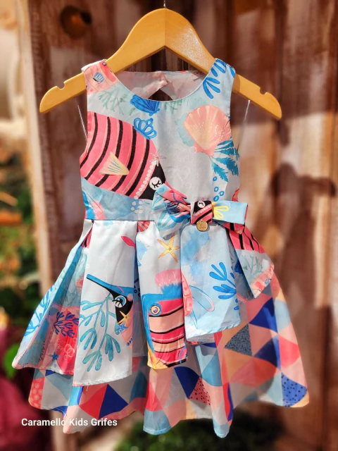 Vestido Infantil Fundo do Mar Mon Sucre - 131531070