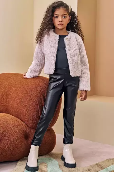 Calça Infantil Legging em Couro Sintético e Termoskin Peluciado Infanti - 79133