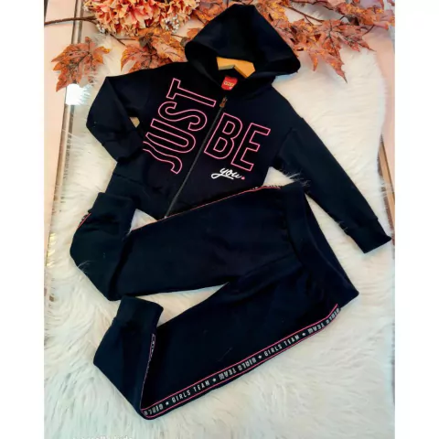 Conjunto Infantil de Moletom Infantil Menina Azul Kyly- 208013 Cor- 9010