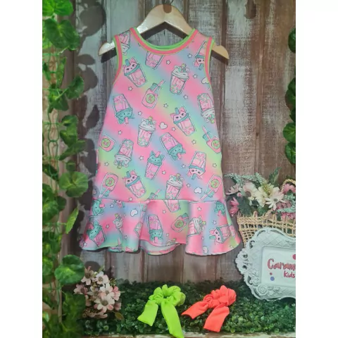 Vestido Infantil Verão Gatinho Milk Shake Kukie-52728