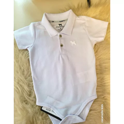 Body Bebê Gola Polo Charpey Suedine Manga Curta- 26608