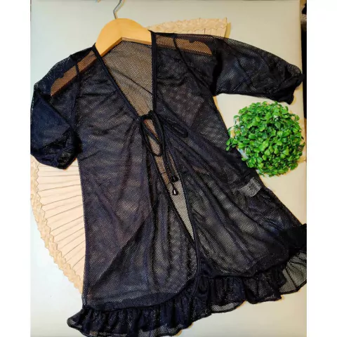 Saida Infantil de Praia Kimono Telinha Preta Cecí - 2337