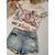Conjunto Blusa MC de Moletom Estampa Ursos e Shorts Jeans LULUZINHA - 040190120