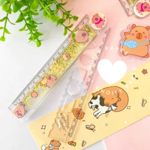 Régua de 30cm Capibara com Glitter