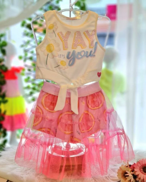 Conjunto Infantil Citrus Flowers e Saia Tule Mon Sucré - 51138021258 - comprar online