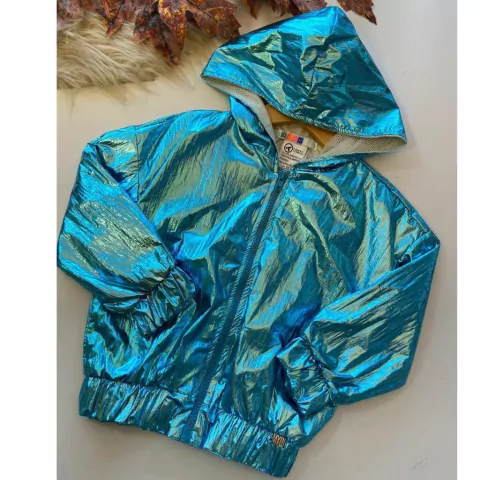 Jaqueta Bomber Azul Metalizado Mylu - 081544123