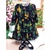 Vestido Infantil Midi Manga Longa Preto Estampado Safari Divertido Momi-J2393