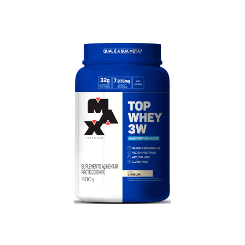 TOP WHEY 3W MAIS PERFORMANCE MAX TITANIUM 900G - BAUNILHA