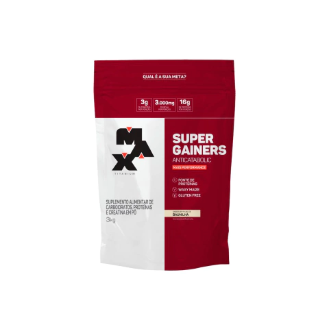 SUPER GAINERS MAX TITANIUM REFIL 3KG - BAUNILHA
