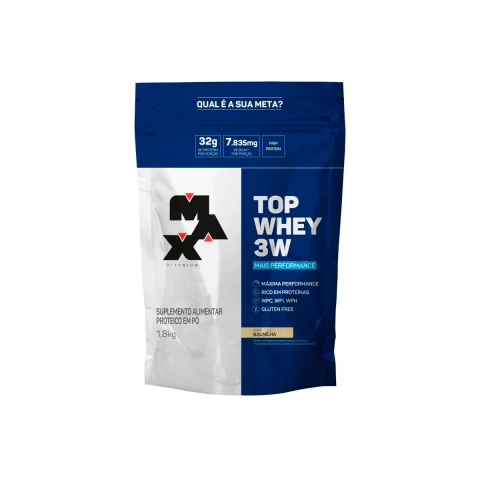 TOP WHEY 3W MAIS PERFORMANCE MAX TITANIUM REFIL 1,8KG BAUNILHA
