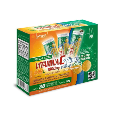 VITAMINAS C + Z + PROPOLIS HEALTH LABS 30 COMPRIMIDOS EFERV