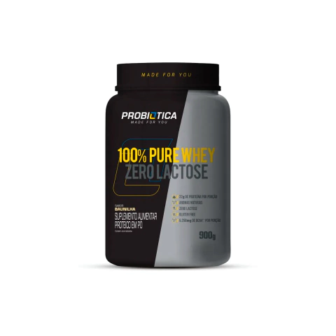 100% PURE WHEY PROBIOTICA ZERO LACTOSE 900g - BAUNILHA