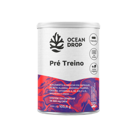 PRE TREINO OCEAN DROP 120 CAPSULAS