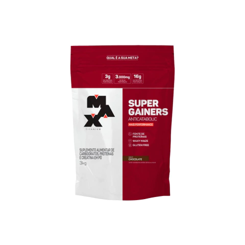 SUPER GAINERS MAX TITANIUM REFIL 3KG - CHOCOLATE