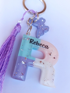 Chaveiro Personalizado Inicial do Nome Candy Color