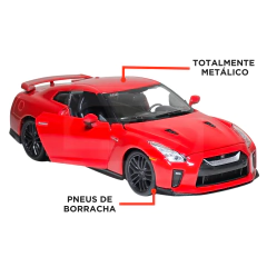 Miniatura De Ferro Nissan GT-R R35 2017 1/24 18cm Bburago